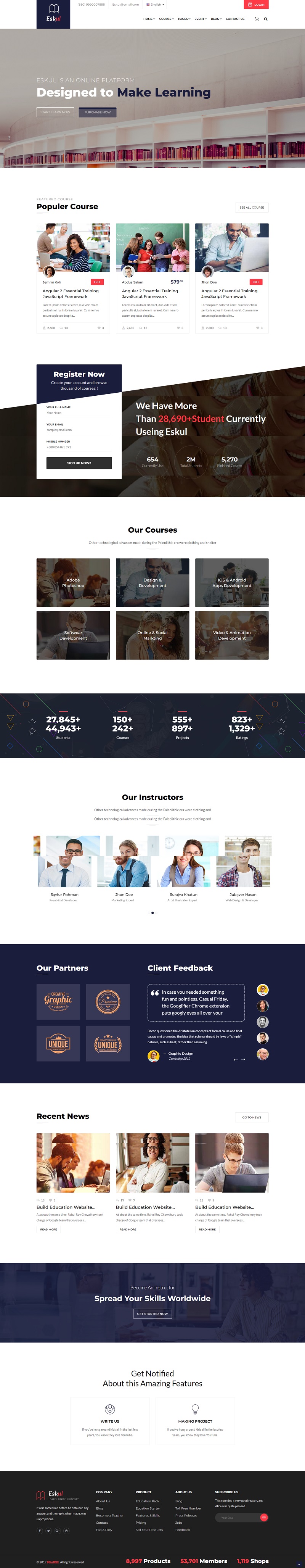（自适应手机端）Bootstrap大气宽屏的html5响应式在线课程教育平台html静态网站页面模板